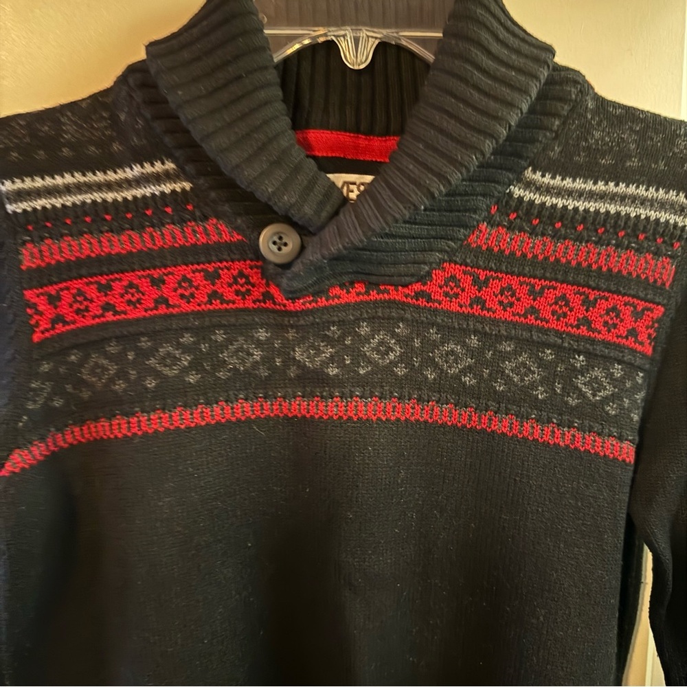 Cozy Black and Red Kids Sweater